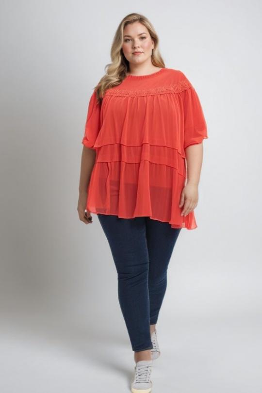 Chemises & blouses Femme Corail Pomme Rouge C6563 Efashion Paris