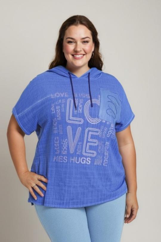 T-shirt Women Blue Pomme Rouge C8012 Efashion Paris