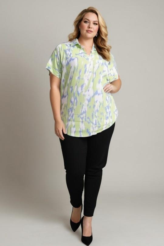 Shirts & blouses  Women Green Pomme Rouge C6561 Efashion Paris
