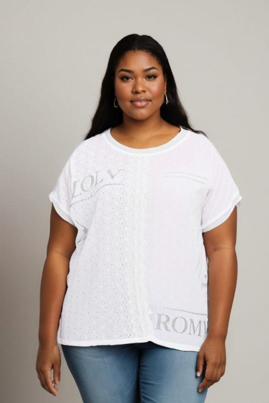 T-shirts Femme Blanc Pomme Rouge C8013 Efashion Paris