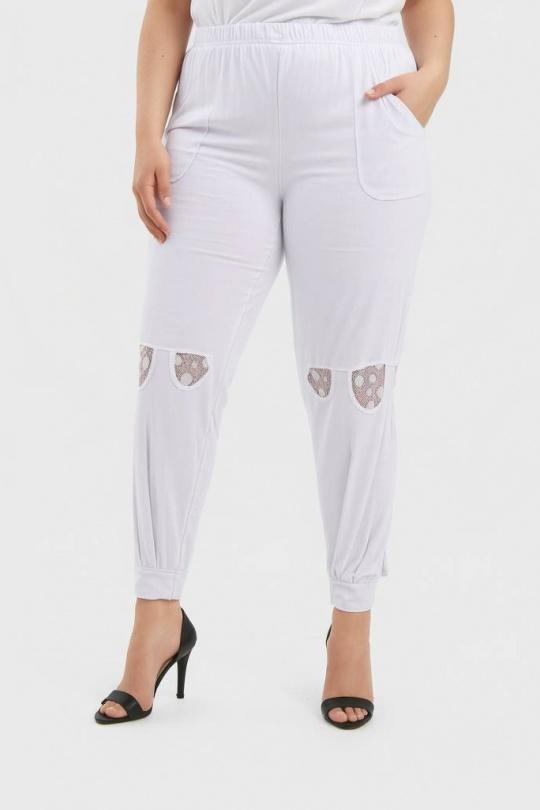 Pantalons Femme Blanc Pomme Rouge B83 Efashion Paris