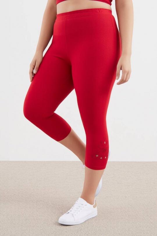 Leggings  Femme Rouge Pomme Rouge B219 Efashion Paris