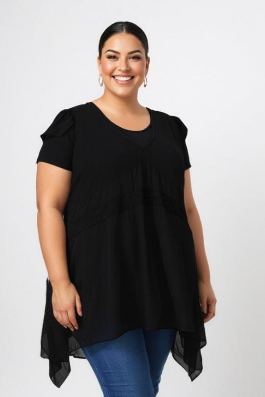 Tuniques Femme Noir Pomme Rouge A113 Efashion Paris