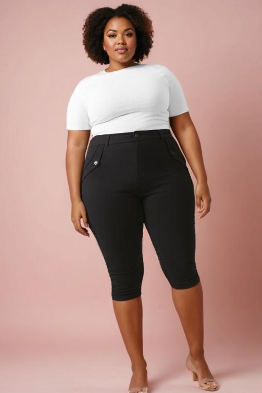 Pantalones cortos Mujer Black Pomme Rouge B301 Efashion Paris