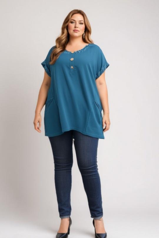 Chemises & blouses Femme Bleu Pomme Rouge A587 Efashion Paris
