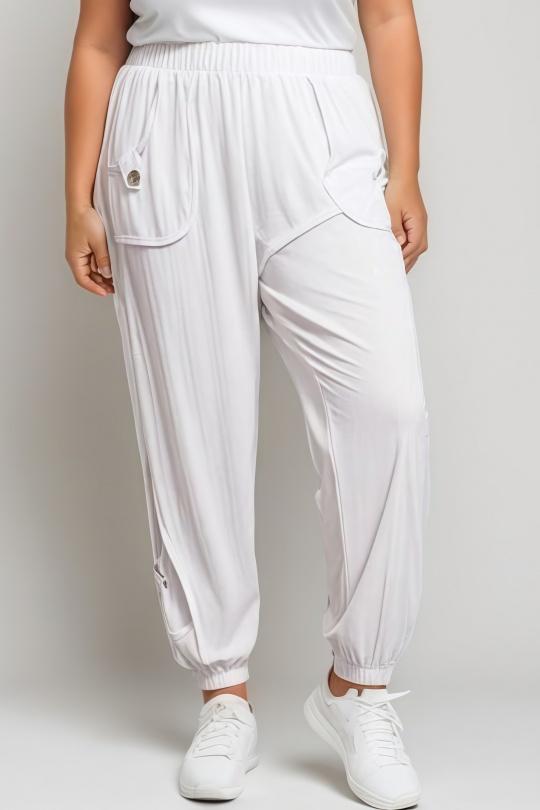 Pantalons Femme Blanc Pomme Rouge B117 Efashion Paris