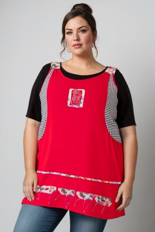 Tuniques Femme Rouge Pomme Rouge A592 Efashion Paris