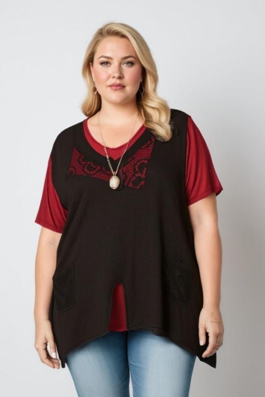 Tuniques Femme Rouge Pomme Rouge A595 Efashion Paris