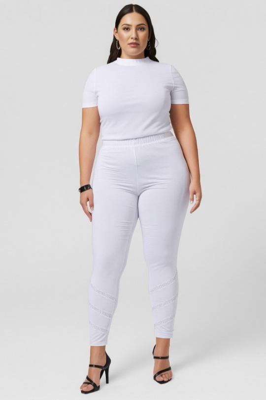 Leggings  Femme Blanc Pomme Rouge B225 Efashion Paris