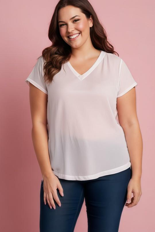Tops Mujer White Pomme Rouge A837 Efashion Paris