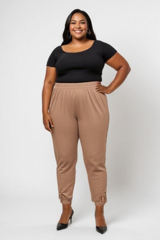Pantaloni Donna Taupe Pomme Rouge B131 Efashion Paris