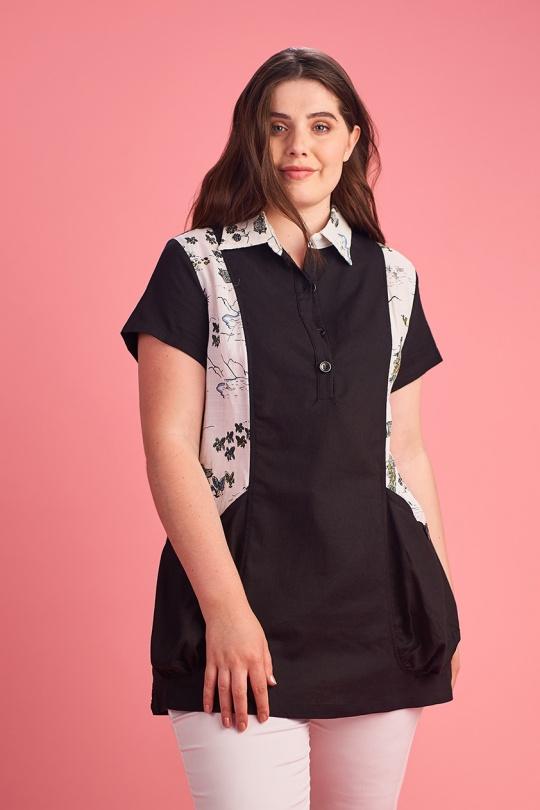 Tuniche Donna Black Pomme Rouge A877 Efashion Paris