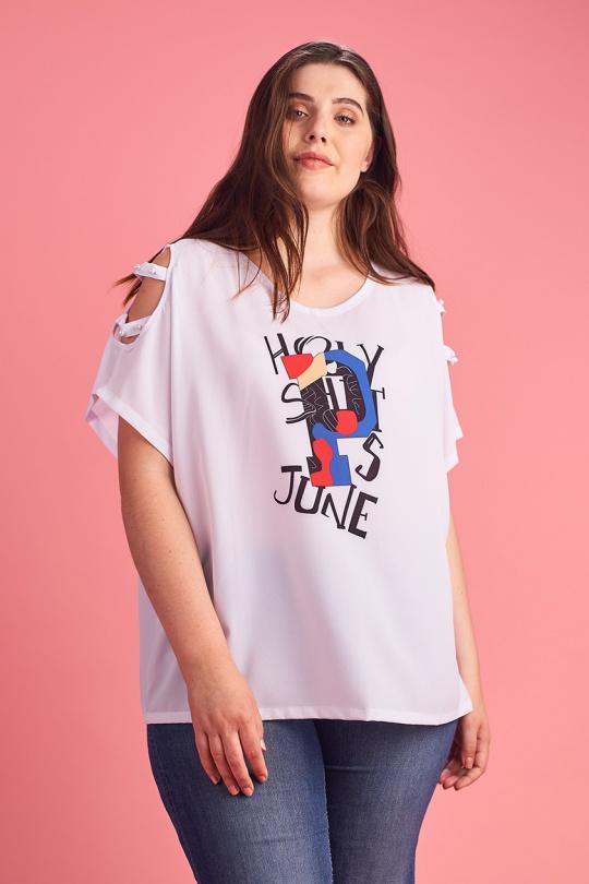 Tops Femme Blanc Pomme Rouge A892 Efashion Paris