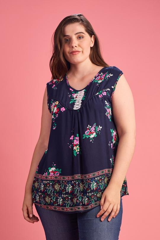 Tops Donna Blue Pomme Rouge A955 Efashion Paris