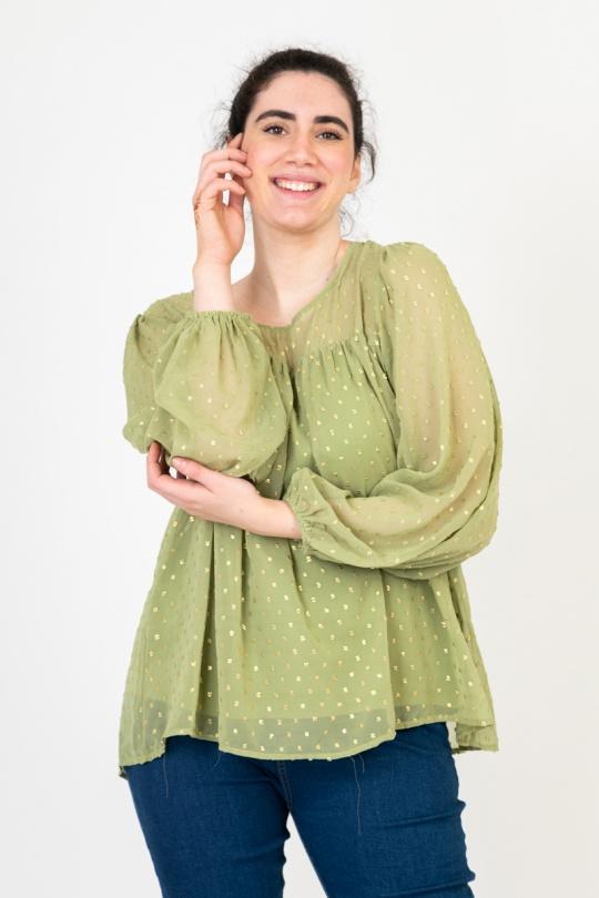 Chemises & blouses Femme Vert Pomme Rouge C6579 Efashion Paris