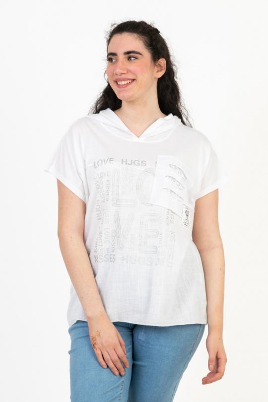 T-shirts Femme Blanc Pomme Rouge C8012 Efashion Paris