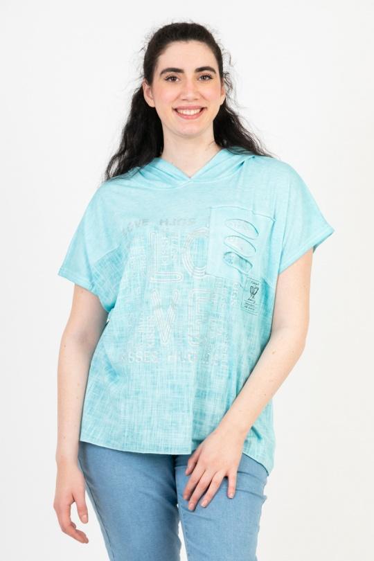 T-shirts Femme Turquoise Pomme Rouge C8012 Efashion Paris