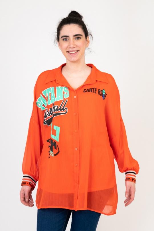 Shirts & blouses  Women Orange Pomme Rouge C6599 Efashion Paris