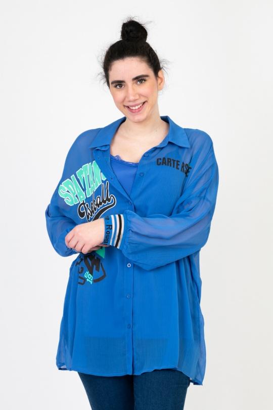 Shirts & blouses  Women Blue Pomme Rouge C6599 Efashion Paris