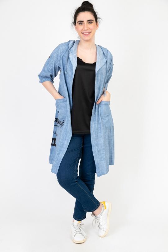 Cardigans Women Blue Pomme Rouge C8021 Efashion Paris
