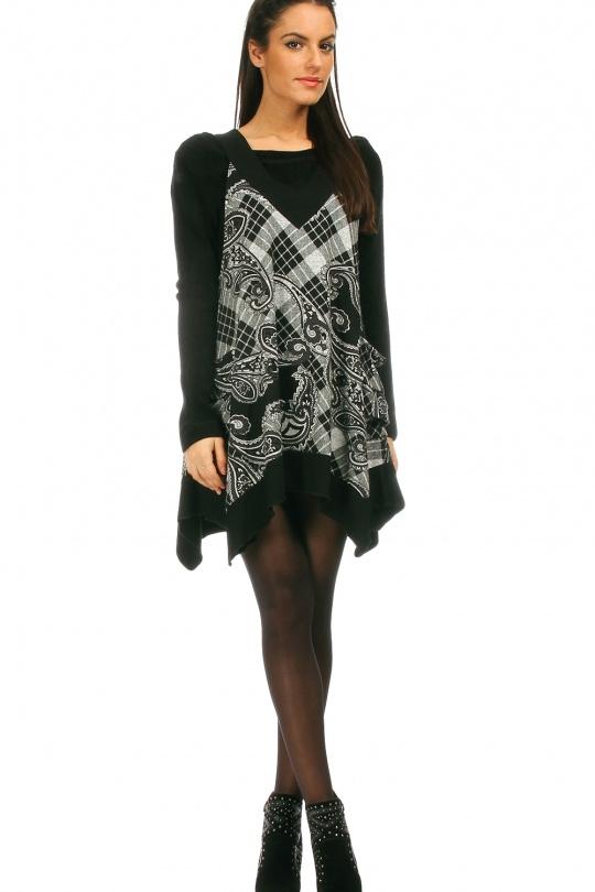 Tunics Women Black Pomme Rouge A051 Efashion Paris