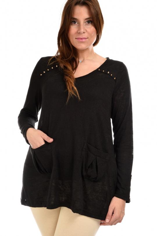 Jumpers Women Black Pomme Rouge A326 Efashion Paris