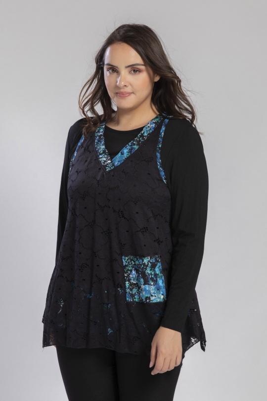 Tunics Women Blue Pomme Rouge A622 Efashion Paris