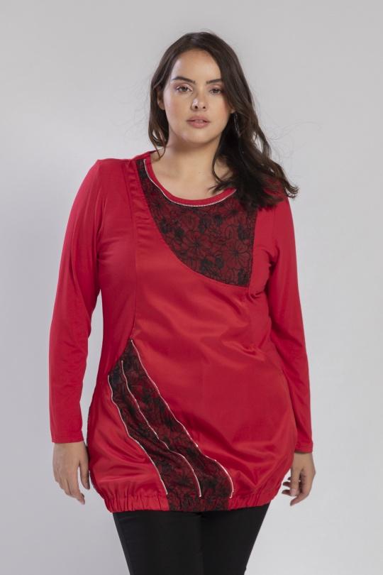 Tunics Women Red Pomme Rouge A625 Efashion Paris