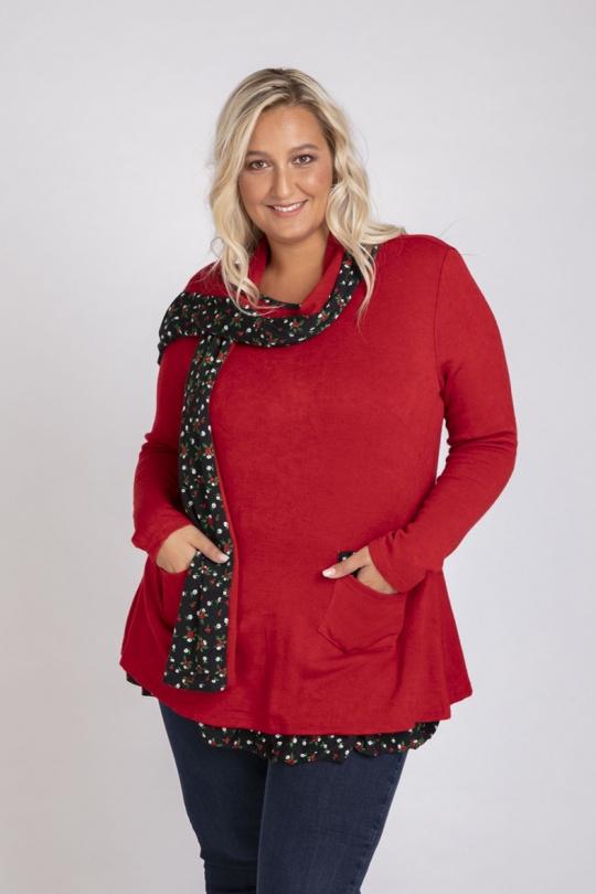 Jumpers Women Red Pomme Rouge A628 Efashion Paris