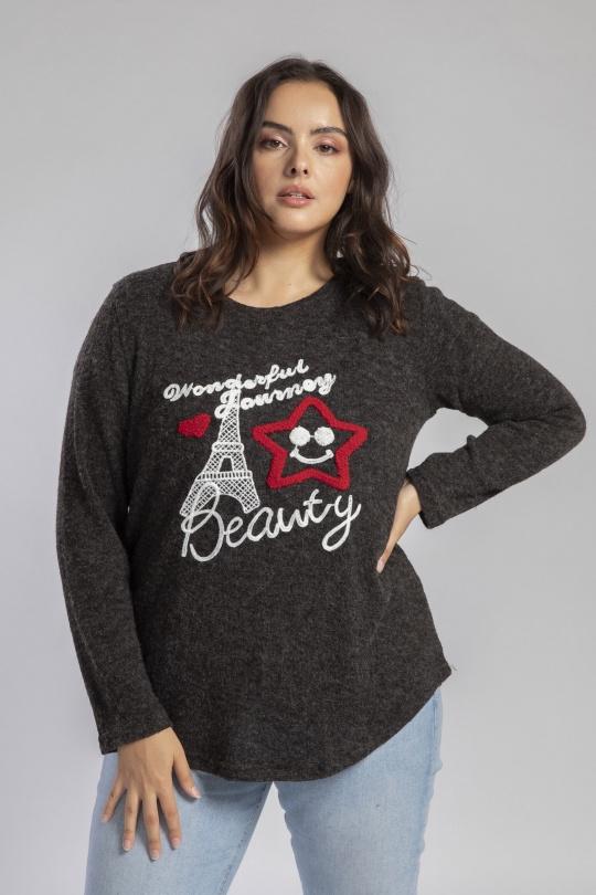 Pulls Femme Gris Pomme Rouge A961 Efashion Paris