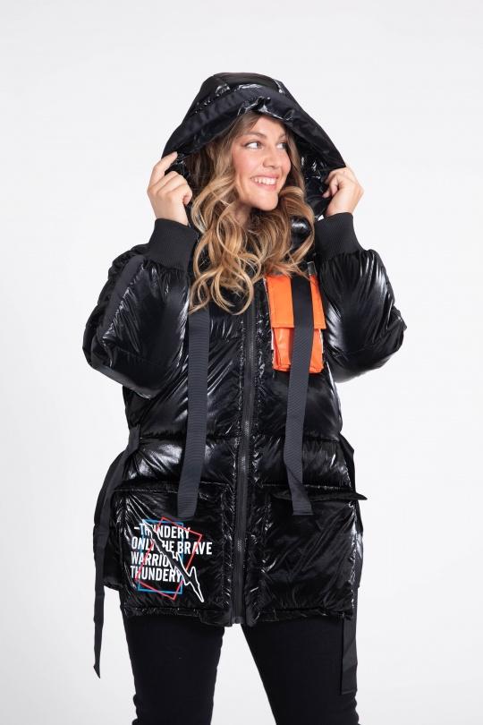 Cappotti Donna Black Pomme Rouge C6329 Efashion Paris