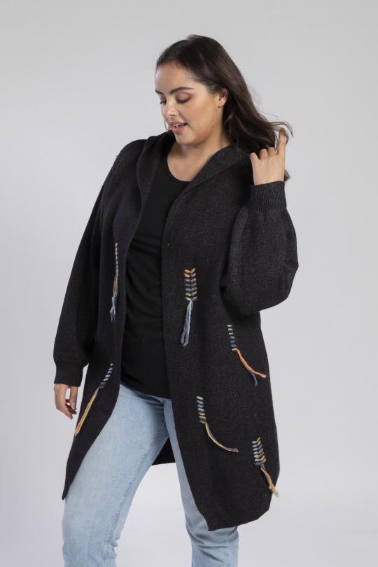 Cardigan Donna Grey Pomme Rouge JX083 Efashion Paris