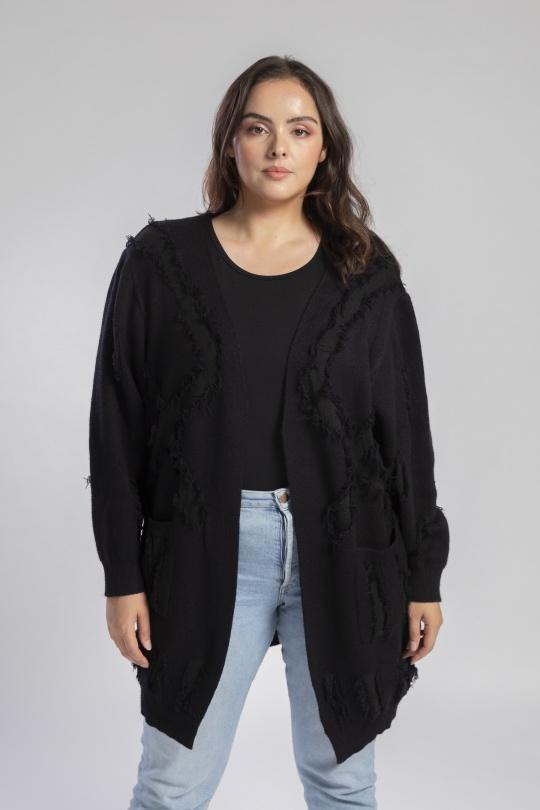 Cárdigans Mujer Black Pomme Rouge JX085 Efashion Paris