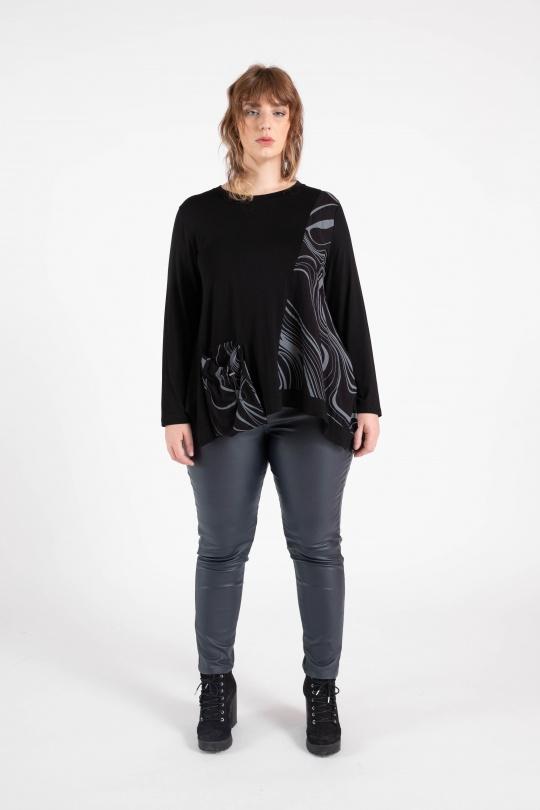 T-shirt Women Black Pomme Rouge C6302 Efashion Paris