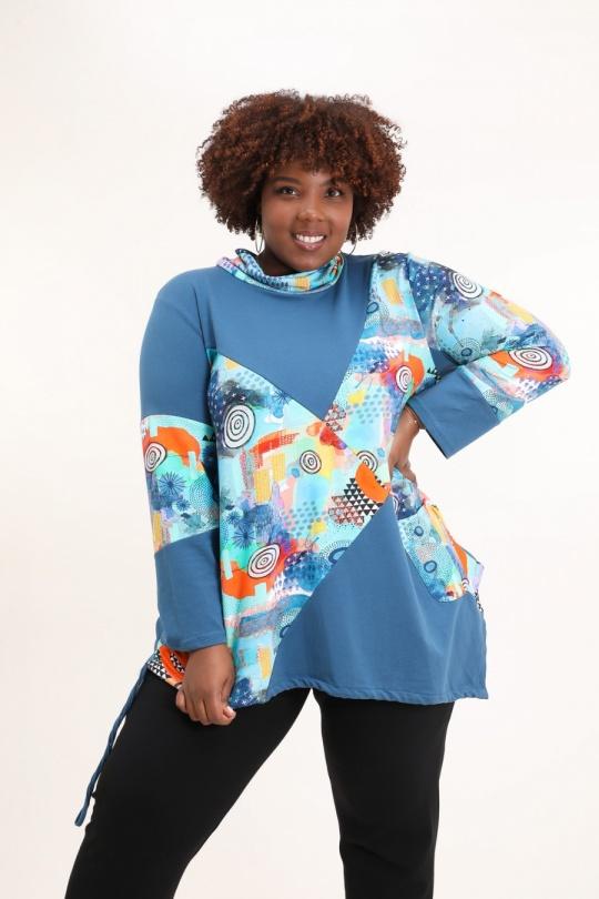T-shirt Women Blue Pomme Rouge T91756 Efashion Paris