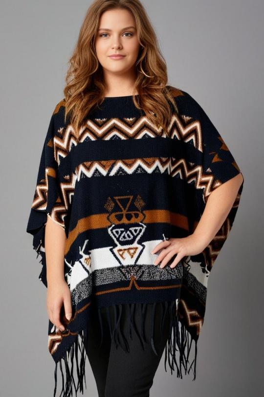 Capes and ponchos Women Black Pomme Rouge T08012 Efashion Paris