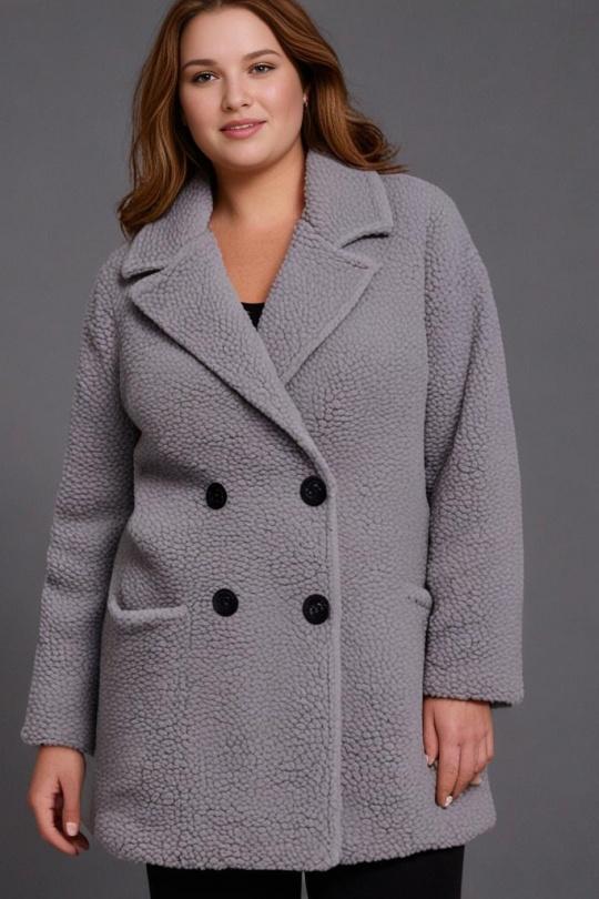 Coats Women Grey Pomme Rouge T5663 Efashion Paris