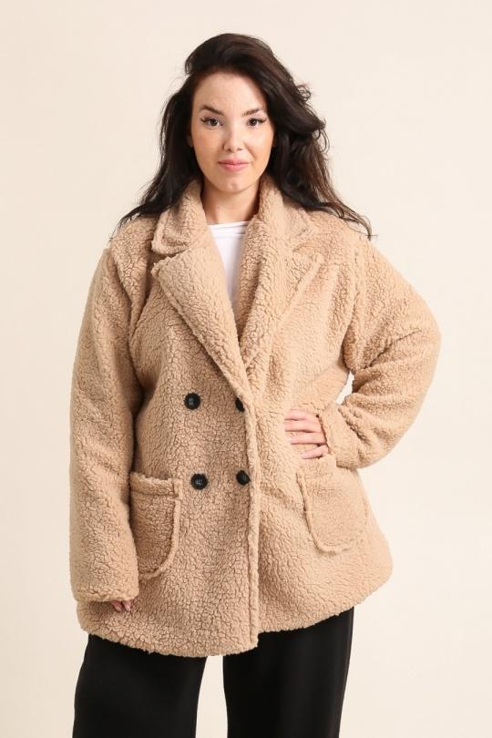 Coats Women Beige Pomme Rouge T5663 Efashion Paris