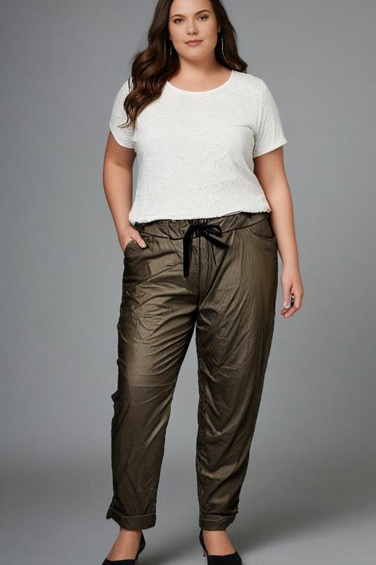 Trousers Women Bronze Pomme Rouge T6747 Efashion Paris
