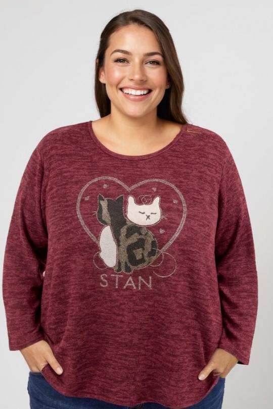 Jumpers Women Red Pomme Rouge T9818A Efashion Paris