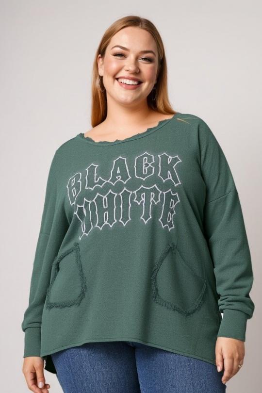T-shirt Women Green Pomme Rouge T11721 Efashion Paris