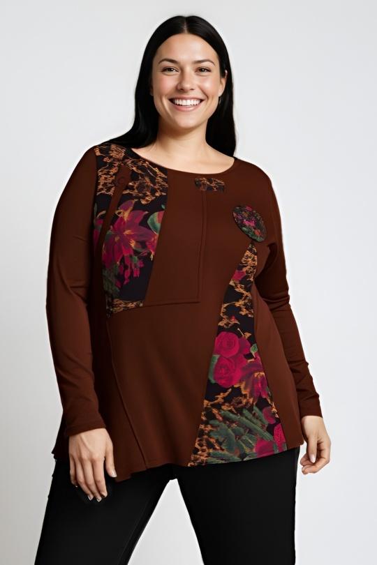 Tuniques Femme Marron Pomme Rouge A270 Efashion Paris