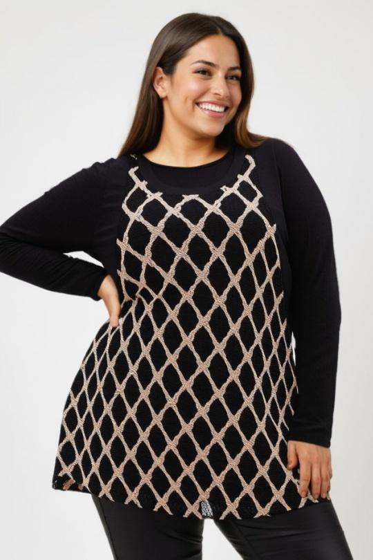 Tops Mujer Black Pomme Rouge A618 Efashion Paris