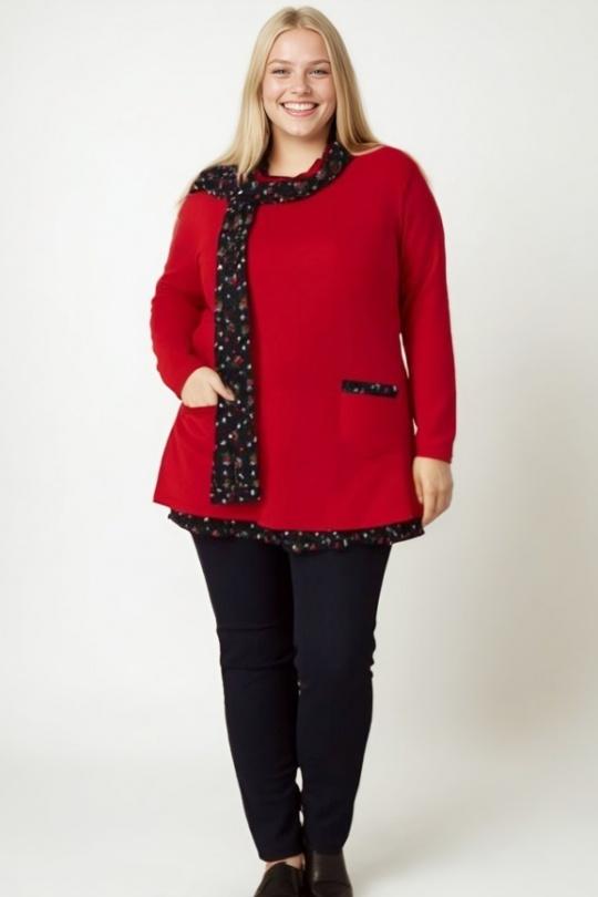 Pulls Femme Rouge Pomme Rouge A628 Efashion Paris