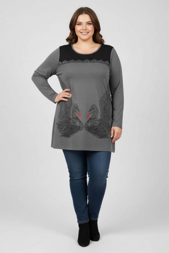 Tuniques Femme Gris Pomme Rouge A738 Efashion Paris