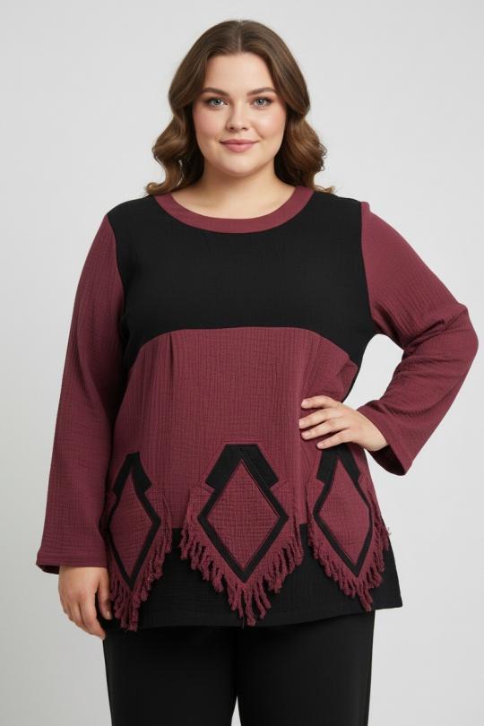 Tuniques Femme Noir Pomme Rouge A815 Efashion Paris