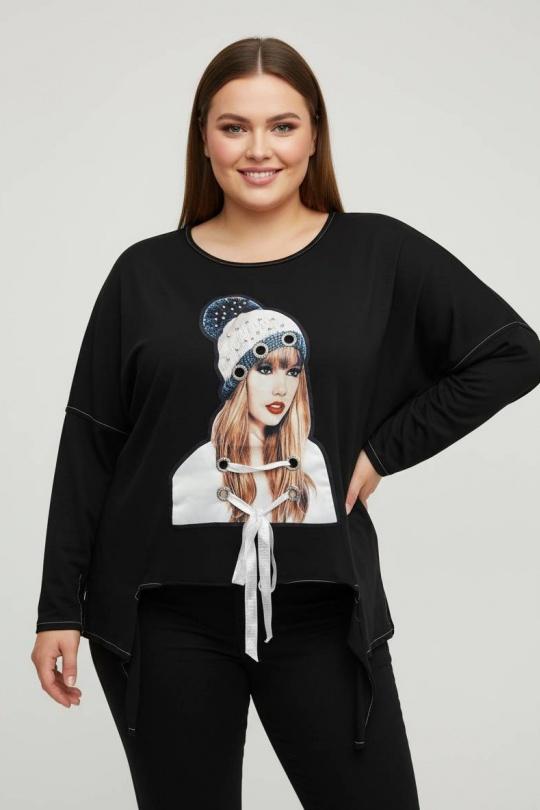 Tops Femme Noir Pomme Rouge A932 Efashion Paris