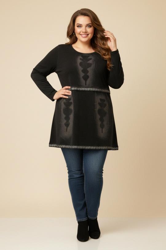 Tuniques Femme Noir Pomme Rouge A926 Efashion Paris