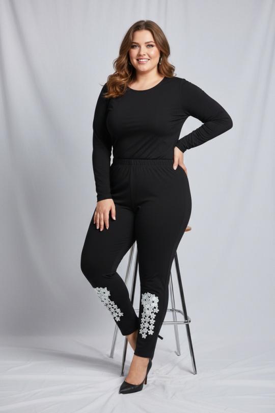 Leggings  Femme Noir Pomme Rouge B170 Efashion Paris
