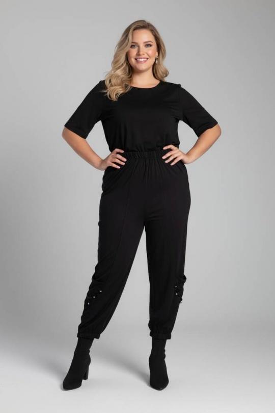 Pantalons Femme Noir Pomme Rouge B183 Efashion Paris